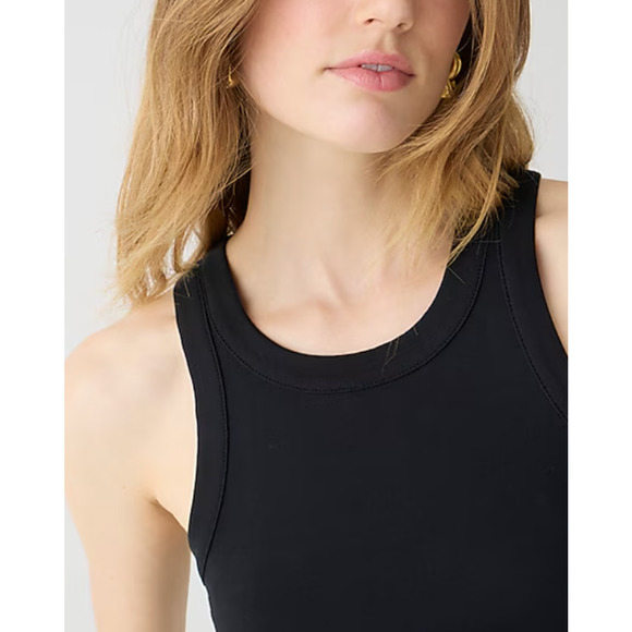 NWT J. Crew Perfect Fit High Neck Tank S Black Top Shirt Women's BY405 J.Crew - Picture 3 of 5
